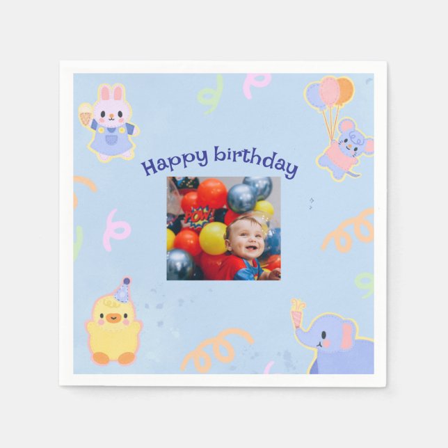 Anpassningsbar Jul Photo Napkin Pappersservett (Framsidan)