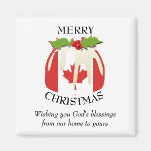 Anpassningsbar Jul Pudding Patriotic CANADA FLAGGA Magnet