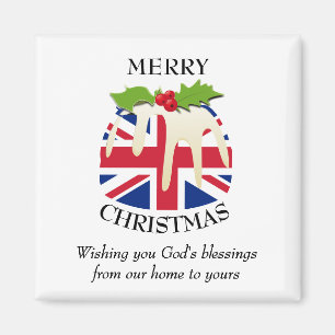 Anpassningsbar jul Pudding Patriotic UNION JACK Magnet