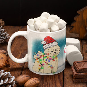 Anpassningsbar Jul Thner Santa Hat Bichon Frisé Kaffemugg