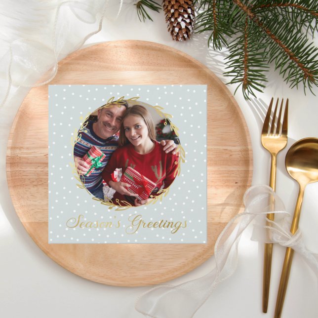 Anpassningsbar jul tre foton Season Hälsning Julkort (Skapare uppladdad)