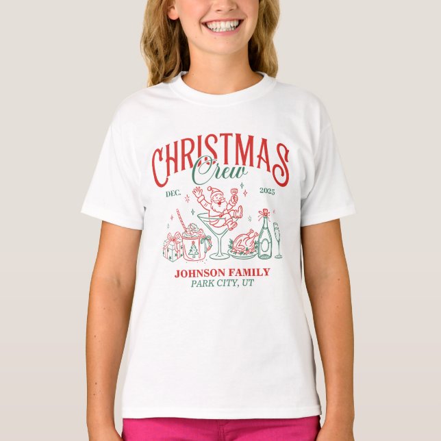 Anpassningsbar Julbesättningens matchningsfamilj T Shirt (Framsida)