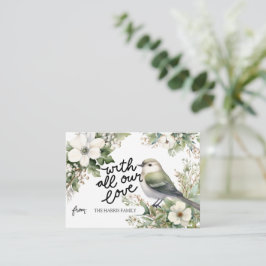 Anpassningsbar julblommor och fågel med hela Kärle Anteckningskort
