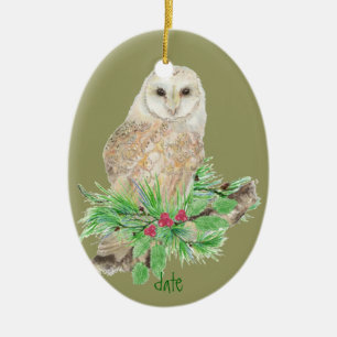 Anpassningsbar Juldag Barn Uggla Ornament