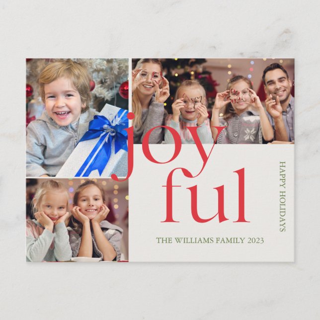 Anpassningsbar julfotkort Julafton Helgdag vykort (Framsida)