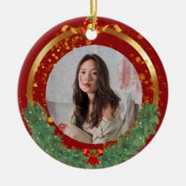 Anpassningsbar Julfoto Ceramic Ornament