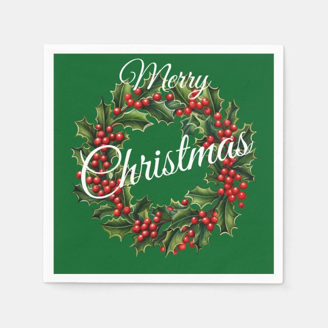 Anpassningsbar Julfrö Pappersservett (Framsidan)