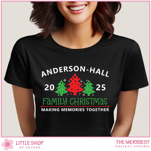 Anpassningsbar julgran för familjen t shirt
