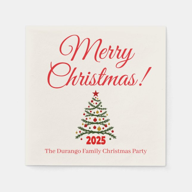 Anpassningsbar Julgran Julfirande  Pappersservett (Framsidan)
