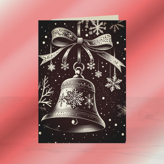 Anpassningsbar julhälsningskort med klocka helgkort (Skapare uppladdad)