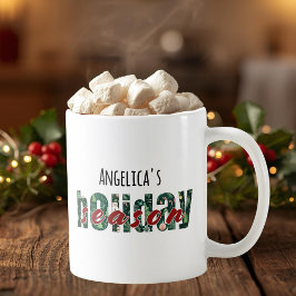 Anpassningsbar Julhelg Typografi Mugg