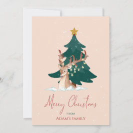 Anpassningsbar julhjort julkort