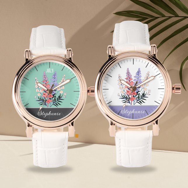 Anpassningsbar Juli Bjud Blommor Kvinnor Armbandsur (Skapare uppladdad)