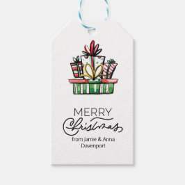 Anpassningsbar Juli-Märkre med vattenfärgspresenta Presentetikett