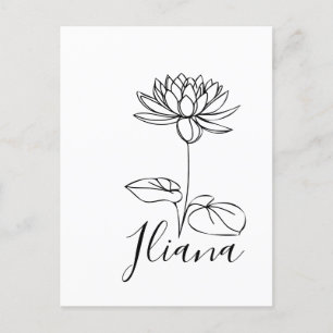 Anpassningsbar juli Vatten Lily Birth Flower Gift  Vykort