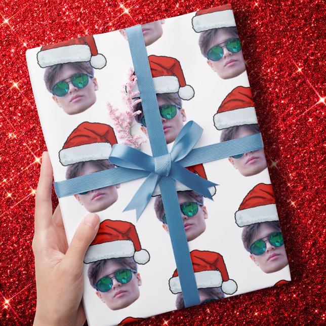 Anpassningsbar julklapp, Ansikte Photo Santa Hat Presentpapper (Skapare uppladdad)
