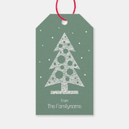 Anpassningsbar julklapp Märkre med Abstrakt Träd Presentetikett