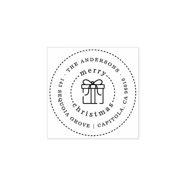 Anpassningsbar julklapp Namn Returadress Stämpel (Tryck)