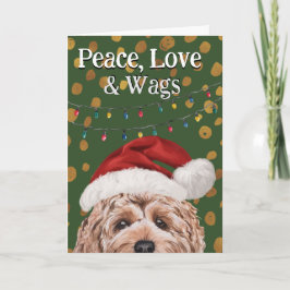 Anpassningsbar julkort från din Goldendoodle Tack Kort