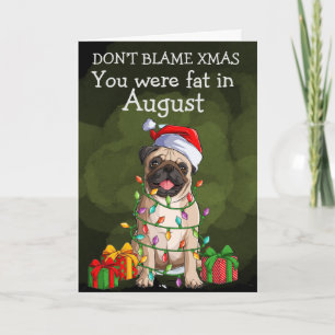 Anpassningsbar Julkort från pug Tack Kort