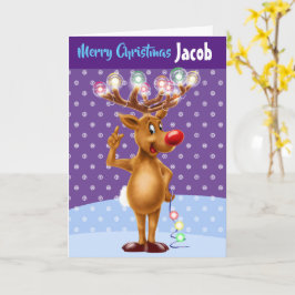 Anpassningsbar julkort "God jul ditt namn" Kort