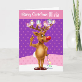 Anpassningsbar Julkort "God jul ditt namn" Kort