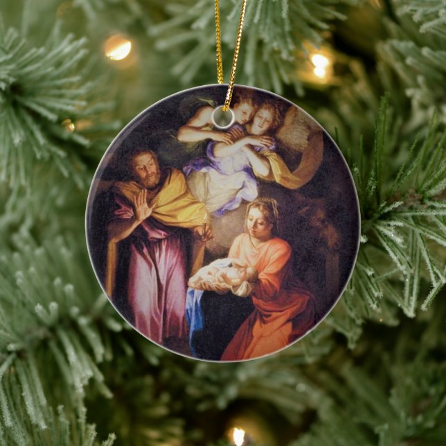 Anpassningsbar julkrubba julgransprydnad keramik (Träd)