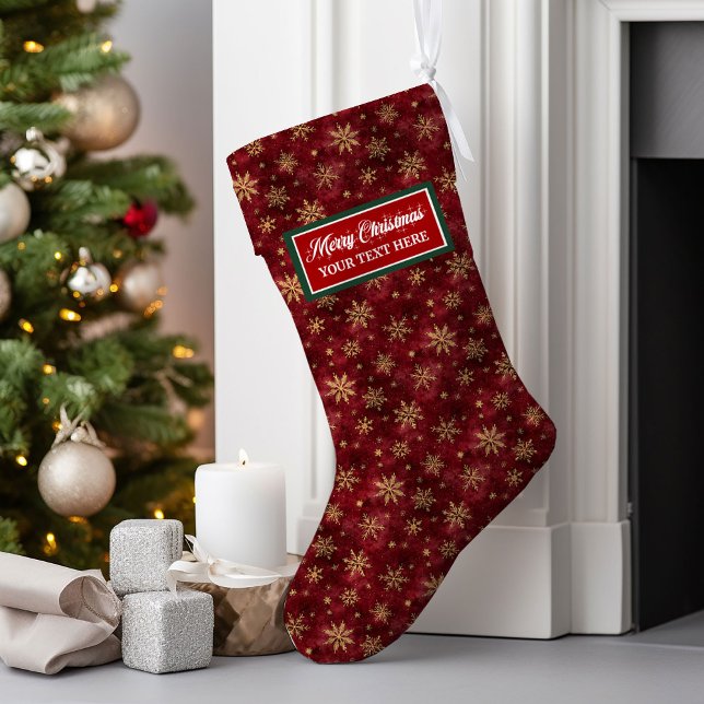 Anpassningsbar Jullagret VattenfärgsPersonlig Stor Julstrumpa (Custom Christmas Stocking Watercolor Personalized Name)