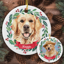 Anpassningsbar Julpett Hund Photo Golden Retriever