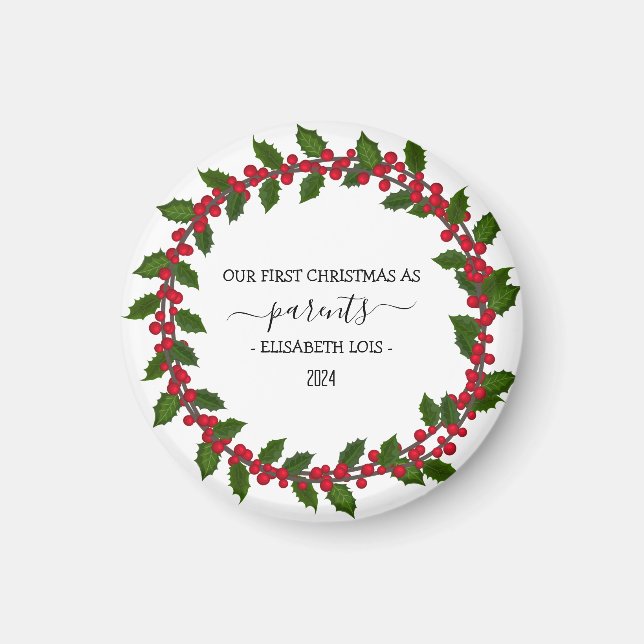 Anpassningsbar julprydnad för morföräldrar Gift Magnet (Framsidan)