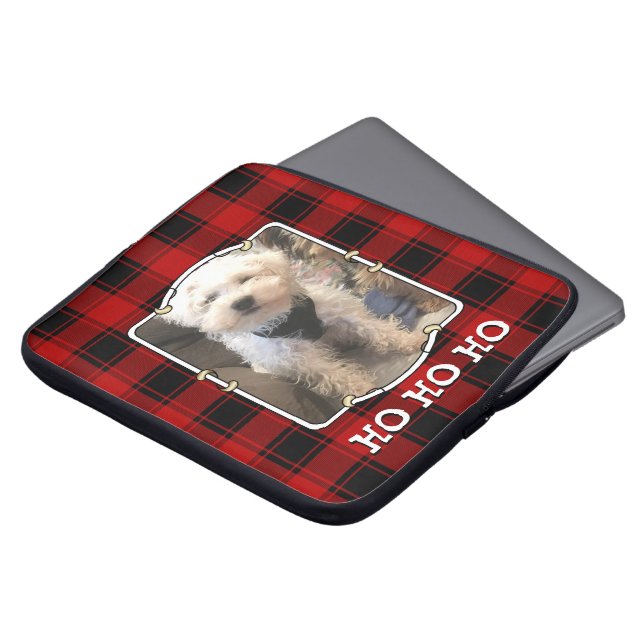 Anpassningsbar Julrött och svart foto Ram Laptop Fodral (Framsida topp)