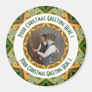 Anpassningsbar Julstjärnan Jolly Grönt Photo Hälsn Magnet