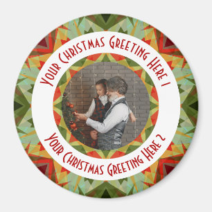 Anpassningsbar Julstjärnan Jolly Grönt Photo Hälsn Magnet