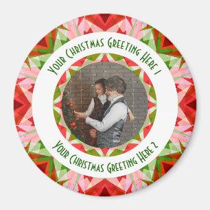 Anpassningsbar Julstjärnan Jolly Red Roligt Photo Magnet