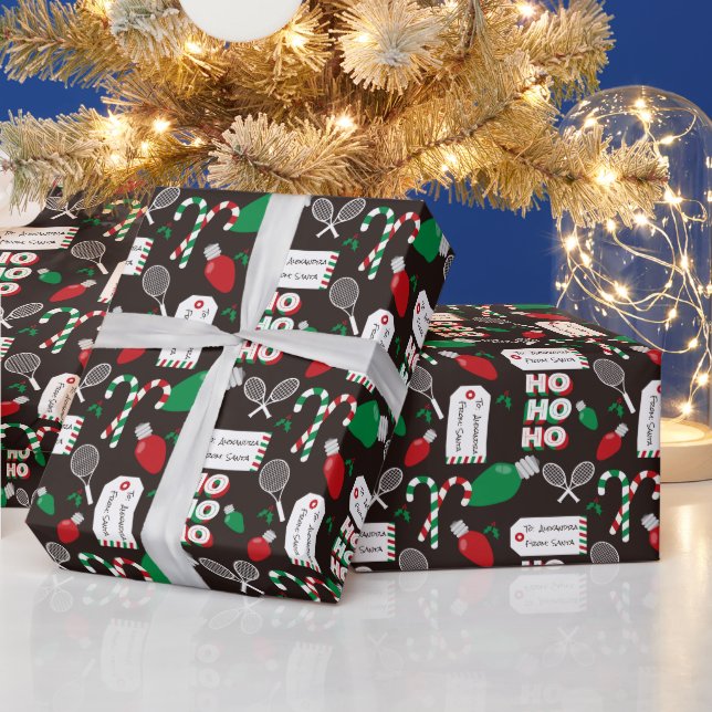Anpassningsbar Jultennis och Ljus Wrapping Papper Presentpapper (Helgdagar)