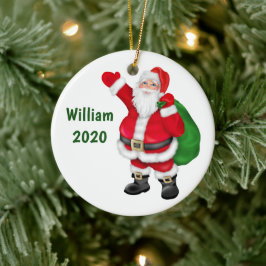 Anpassningsbar jultomte julgransprydnad keramik