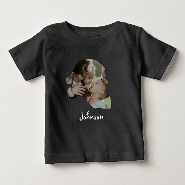 Anpassningsbar jultomteformens fotojulfamilj t shirt (Framsida)