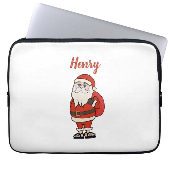 Anpassningsbar Jultomten Flinflip flops Laptop Fodral (Framsidan)