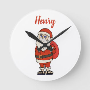 Anpassningsbar Jultomten Flinflip flops Rund Klocka