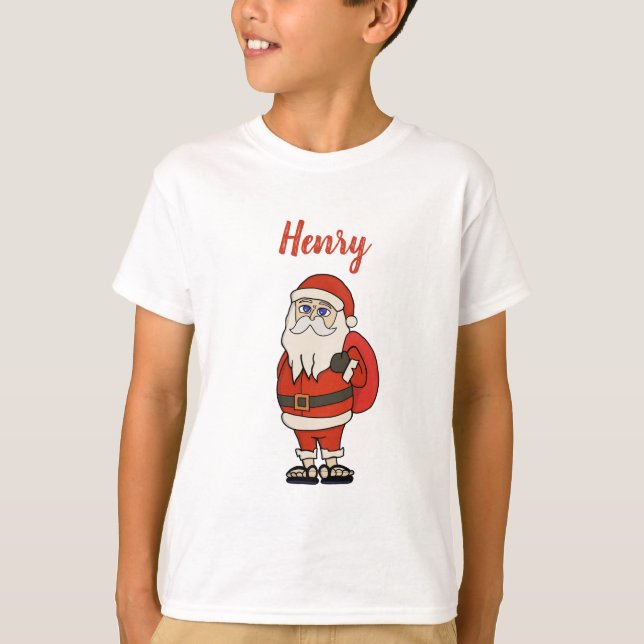Anpassningsbar Jultomten Flinflip flops T Shirt (Framsida)