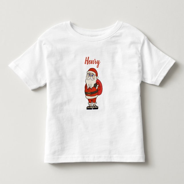 Anpassningsbar Jultomten Flinflip flops T Shirt (Framsida)