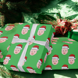 Anpassningsbar Jultomten Gift Wrap, Ansikte Presentpapper