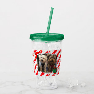 Anpassningsbar jultomten Hat Pet Two Photo Take Away Mugg