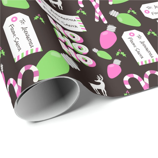 Anpassningsbar Jultomten och Ljus Wrapping Papper Presentpapper (Rullad Hörn)