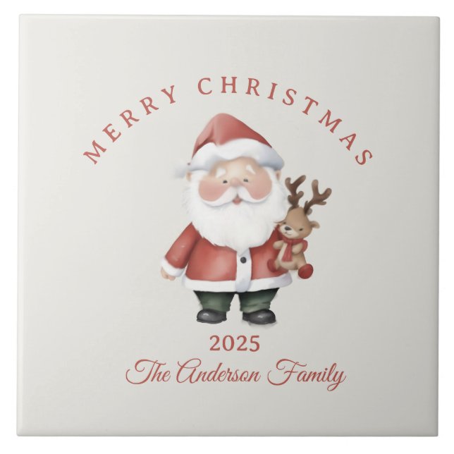 Anpassningsbar jultomtens julklapp kakelplatta (Framsidan)