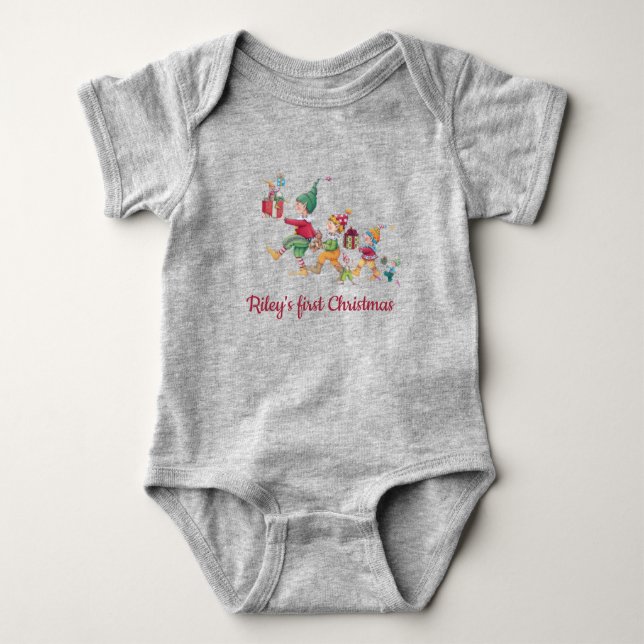 Anpassningsbar Julventiler och Helgdag Grått T Shirt (Framsida)