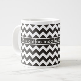 Anpassningsbar Jumbo Coffee Mugg, Black and White Mugg