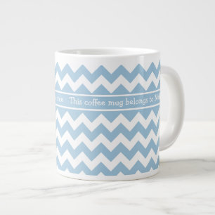 Anpassningsbar Jumbo Coffee Mugg, Blue and White C Mugg