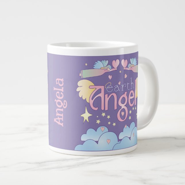 Anpassningsbar Jumbo Earth Angel Mugg - Pastel Hea (Framsida höger)