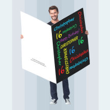 Anpassningsbar JUMBO GIANT HUG HUGE Birday Card oa